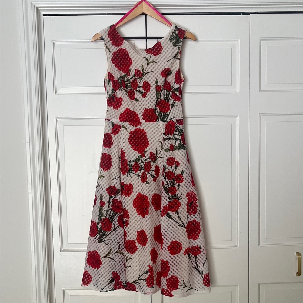 Betsey Johnson Red Floral Midi Dress